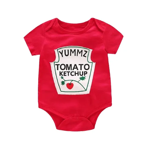 YSCULBUTOL Baby Twins Bodysuit Yummz Tomato Ketchup Mustard Twin Set Infant Girls Romper Baby Boys Outfits KM S3M Twins